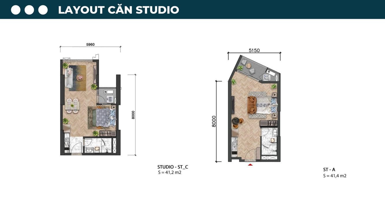 SUN SYMPHONY RESIDENCE – Layout căn Studio
