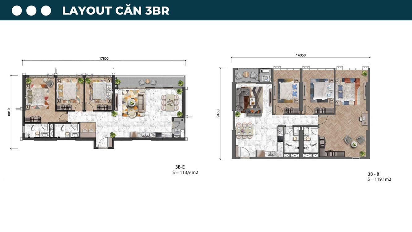 SUN SYMPHONY RESIDENCE – Layout căn 3BR