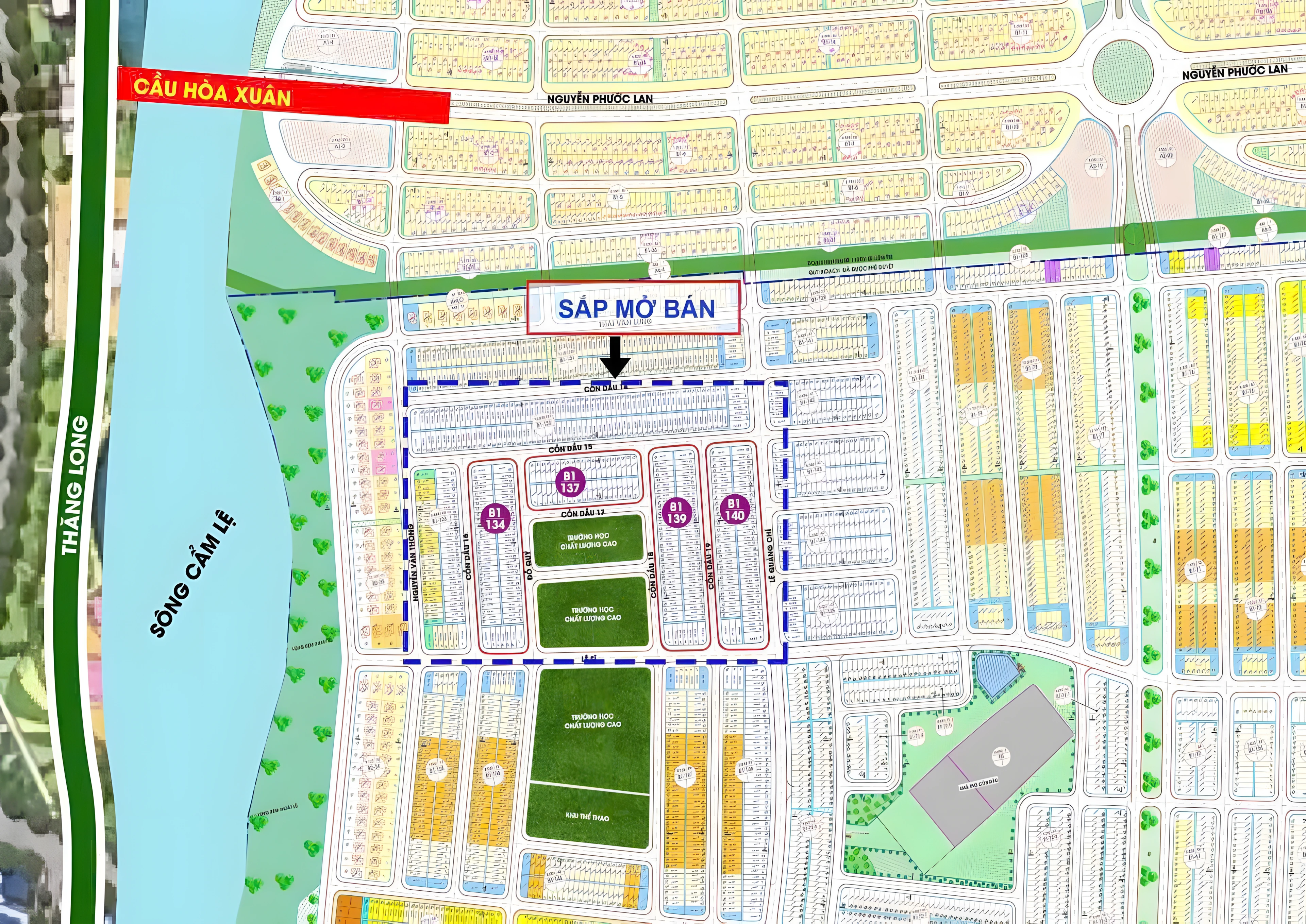 Mặt bằng điển hình phân khu Cồn Dầu Hòa Xuân
