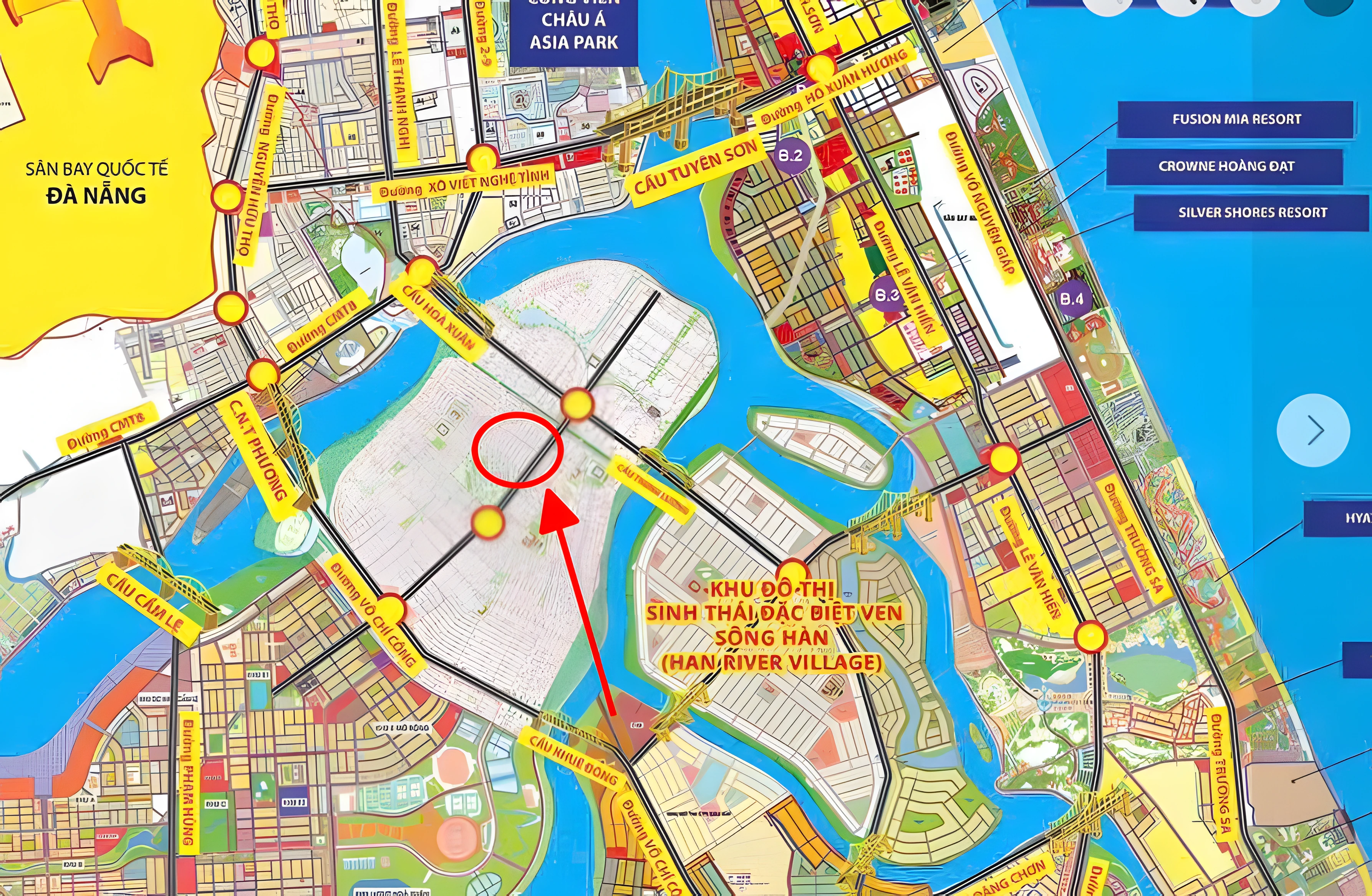 Vị trí đắc địa thuận lợi của phân khu Cồn Dầu Hòa Xuân