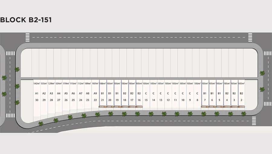 Mặt Bằng Khu Nhà Phố Để Ở Ven Sông Block B2-151.
