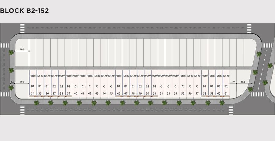 Mặt Bằng Khu Nhà Phố Để Ở Ven Sông Block B2-152.