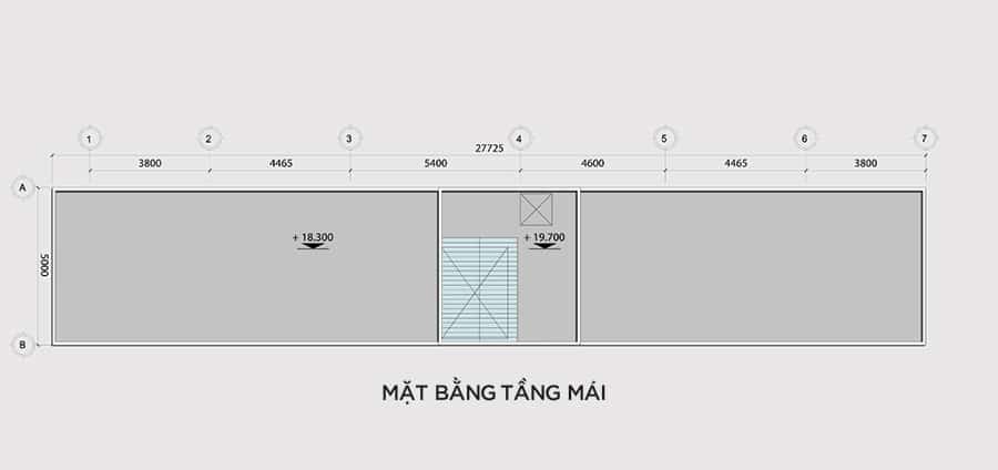 Mặt Bằng Tầng Mái Căn Nhà Phố Ven Sông.