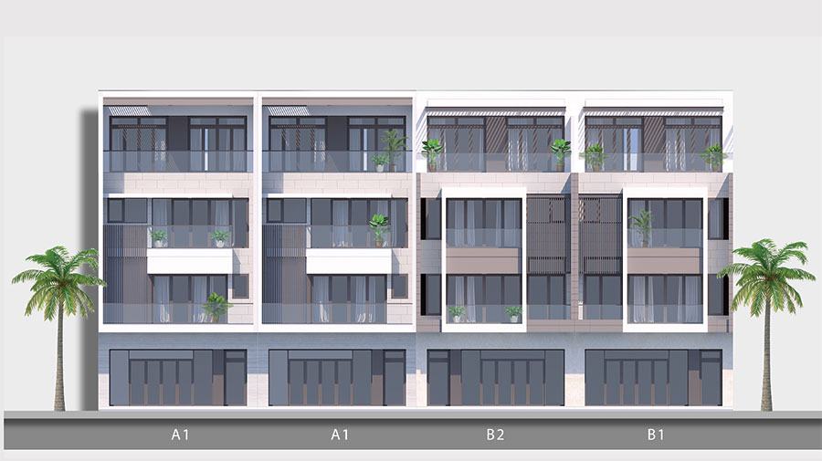 Mặt Ngoài Của Các Căn Shophouse Mặt Tiền Đường Nguyễn Phước Lan.