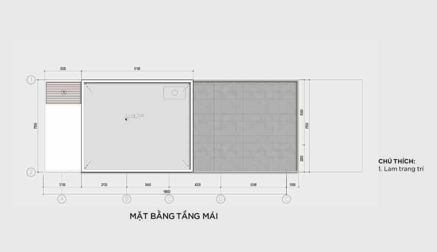 Mặt Bằng Tầng Mái Của Căn Shophouse.