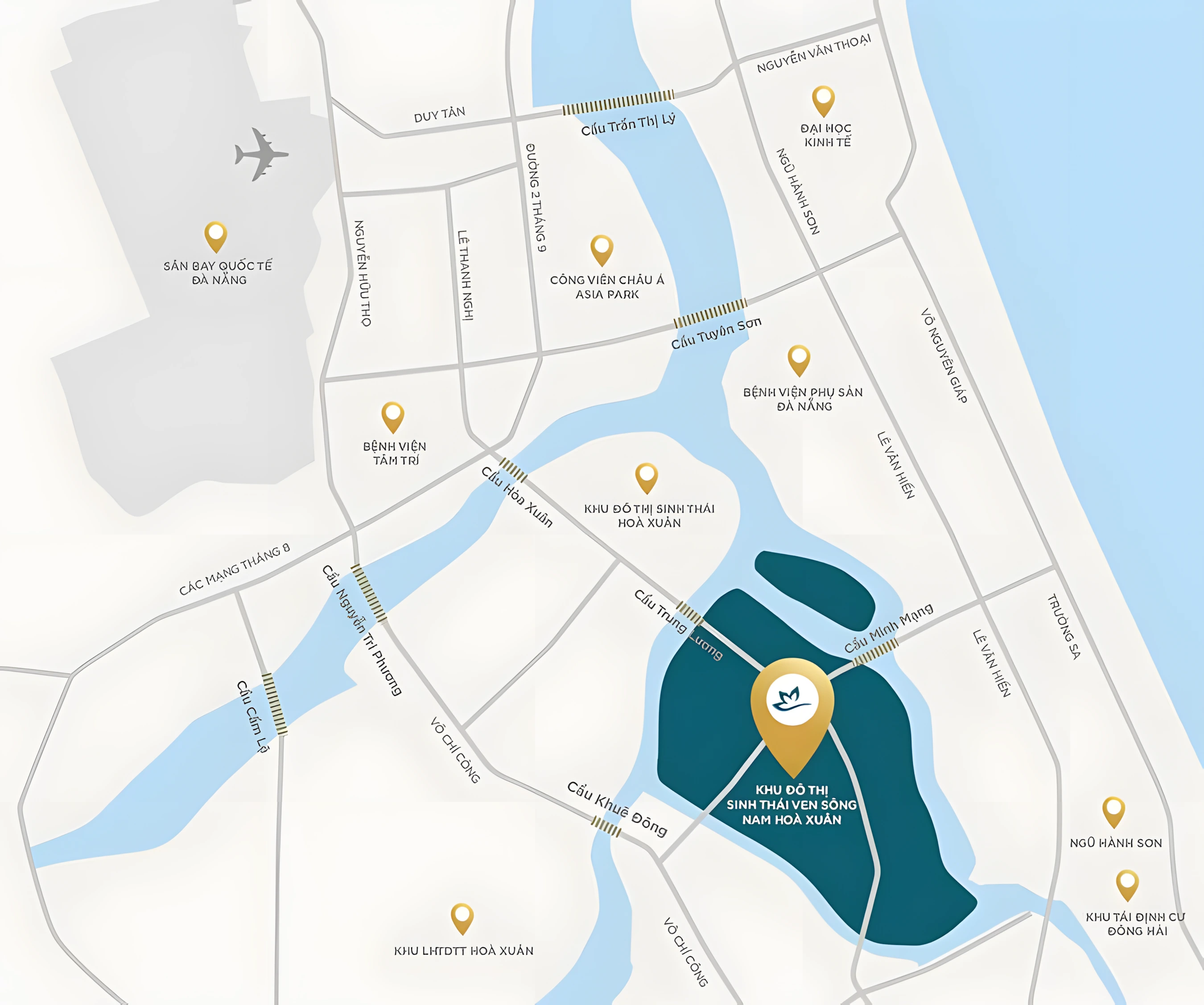 Vị trí đắc địa thuận lợi của khu đô thị nam Hòa Xuân