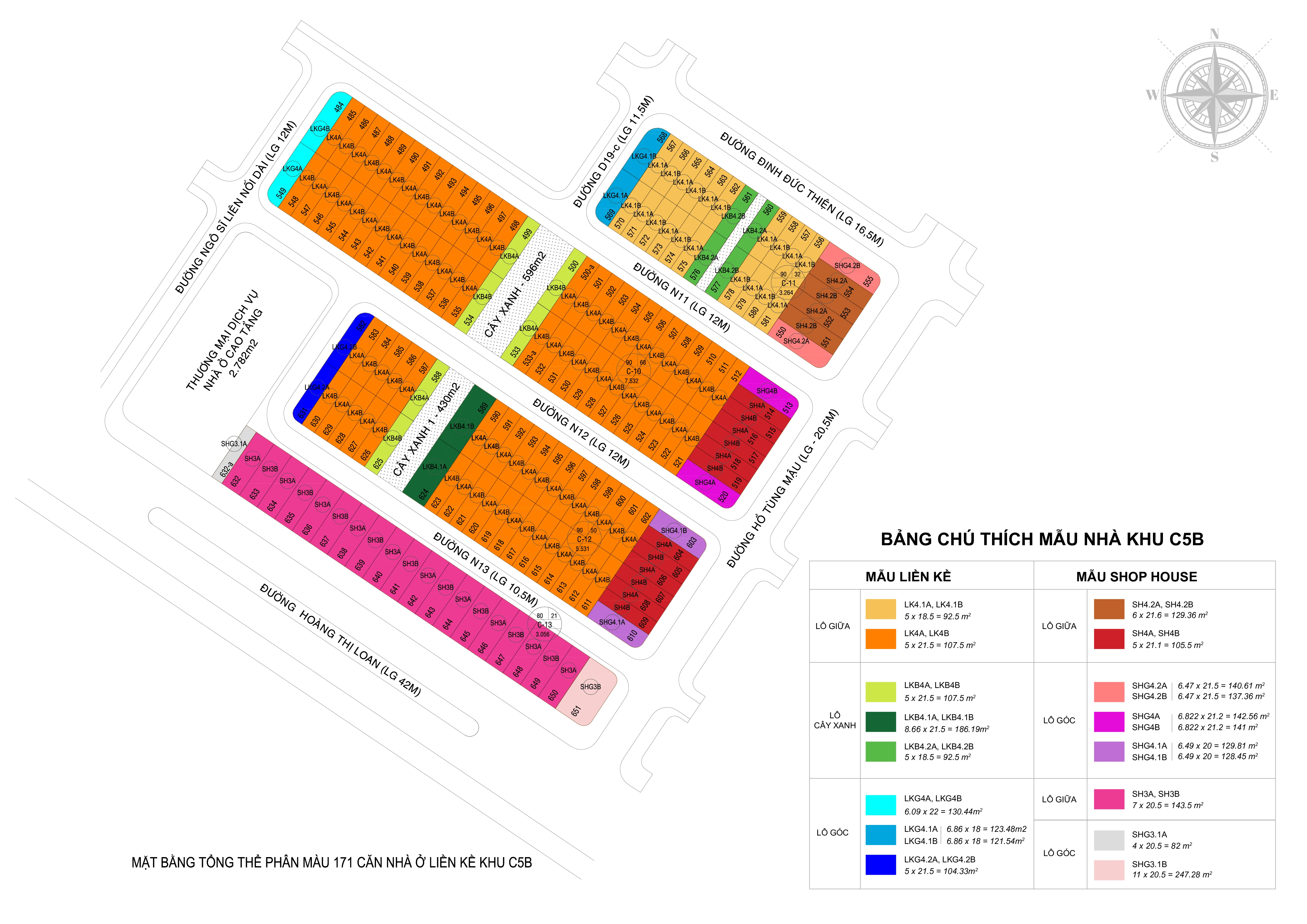 Mặt bằng tổng thể dự án Futa Kim Phát Liên Chiểu - Shophouse C5B Đà Nẵng
