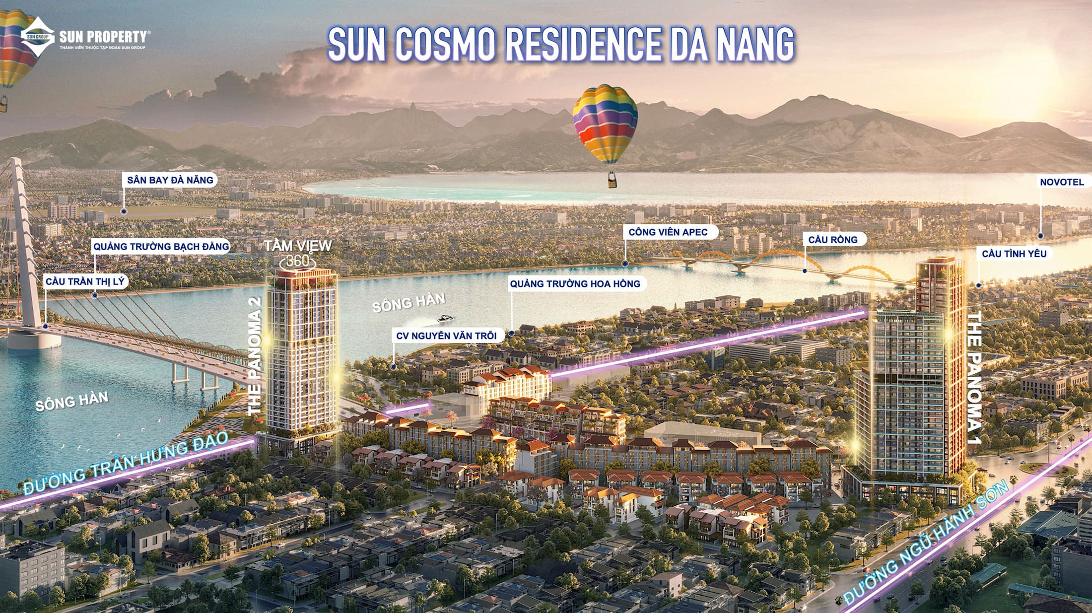 Vị trí đắc địa thuận lợi của Shophouse khối đế Sun Cosmo Residence