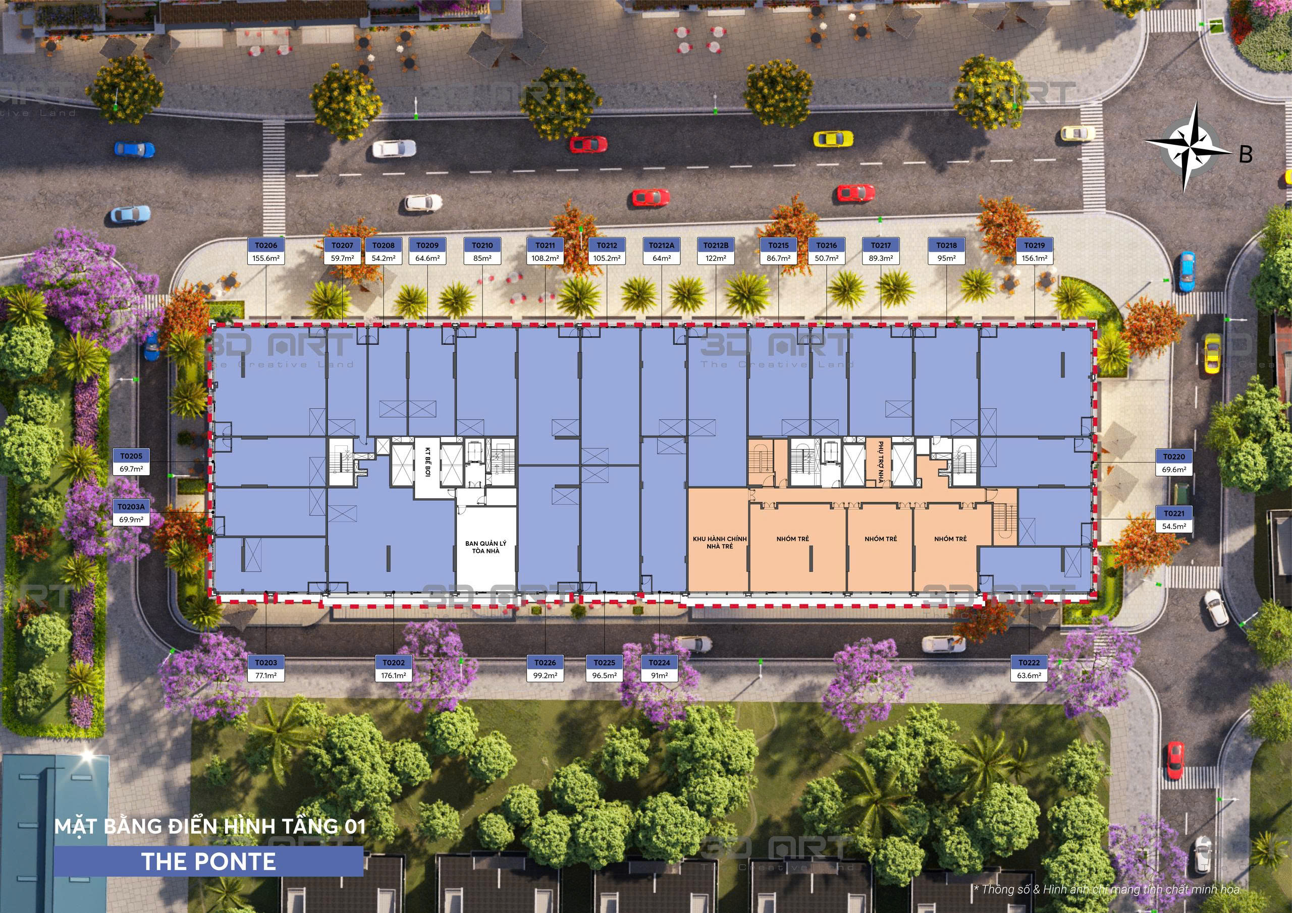 Mặt bằng Shophouse khối đế Sun Ponte Residence