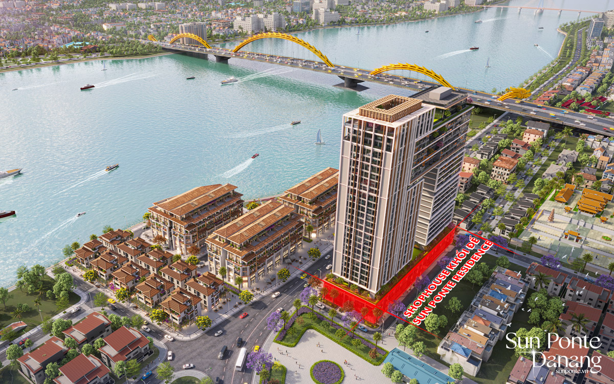 Vị trí đắc địa thuận lợi của Shophouse khối đế Sun Ponte Residence