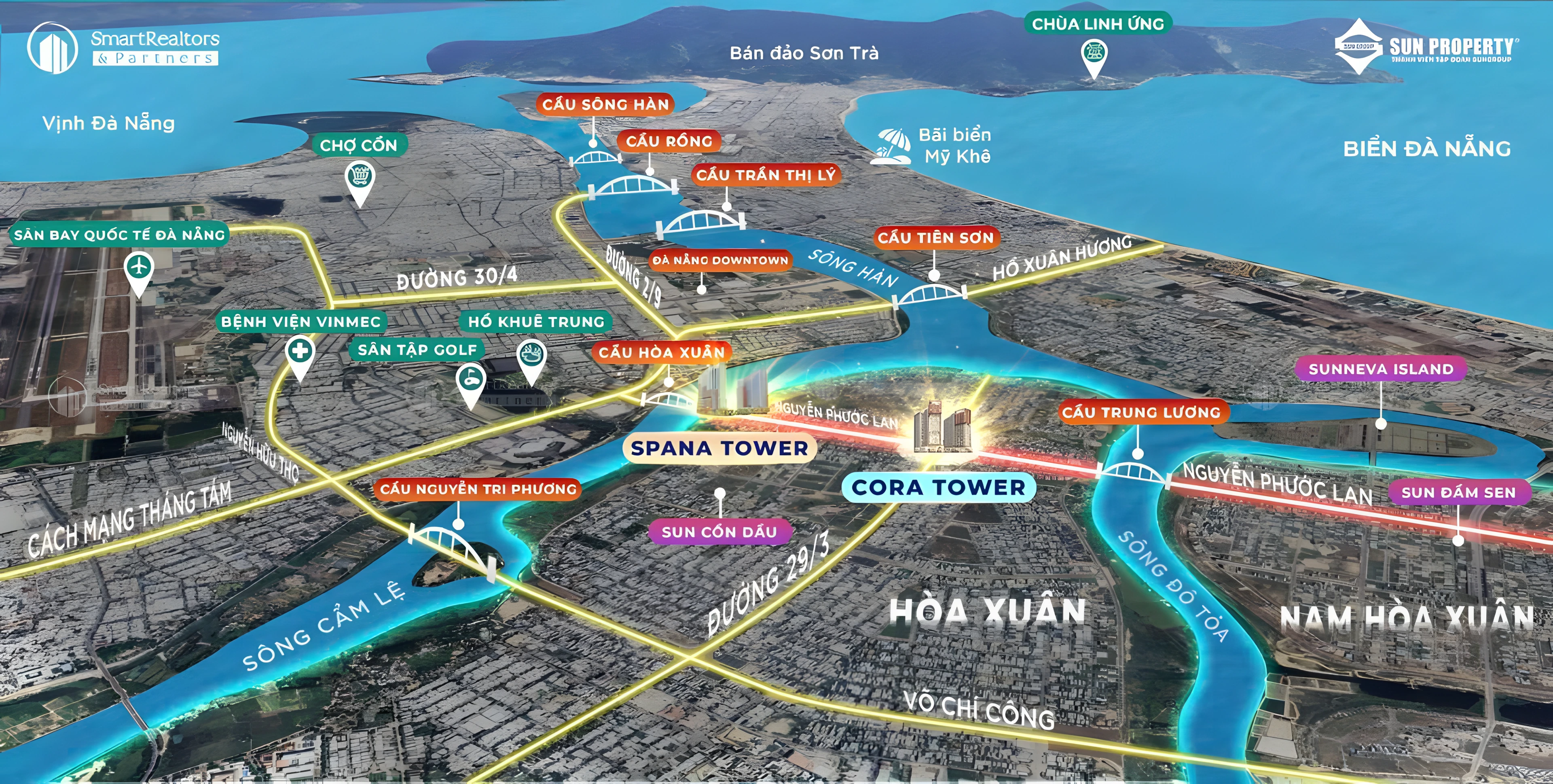 Vị trí đắc địa thuận lợi của Sun Cora Tower