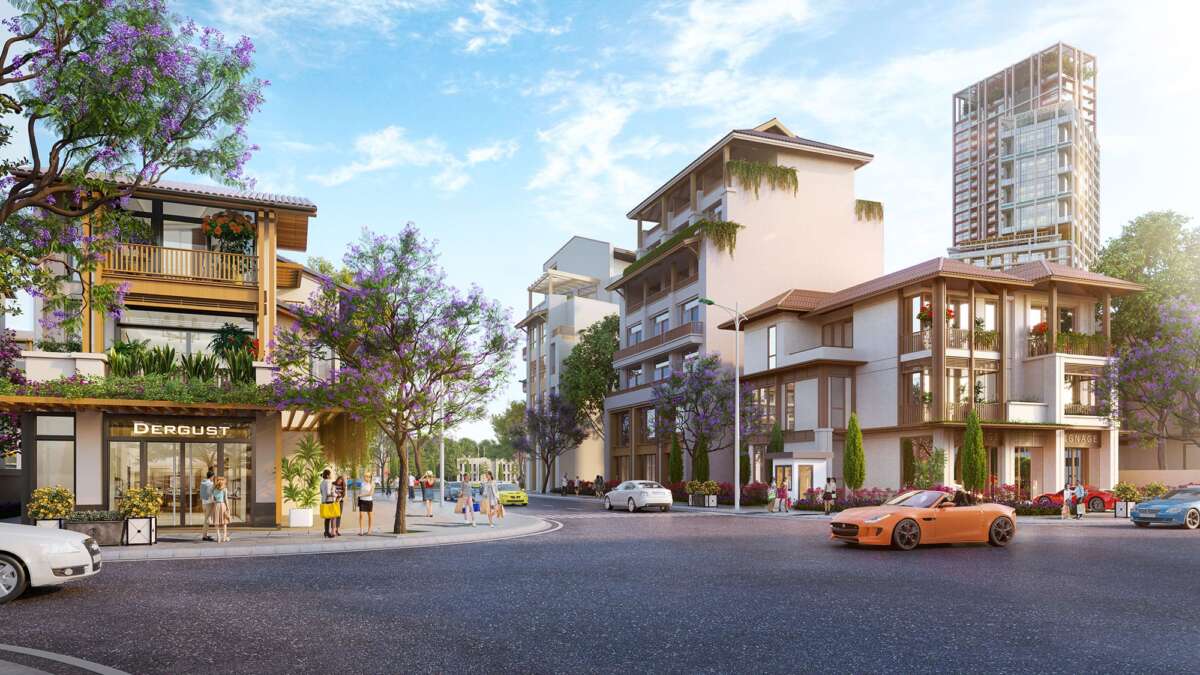 Hình ảnh phối cảnh sản phẩm shophouse và biệt thự tại Sun Cosmo Residence Trần Thị Lý