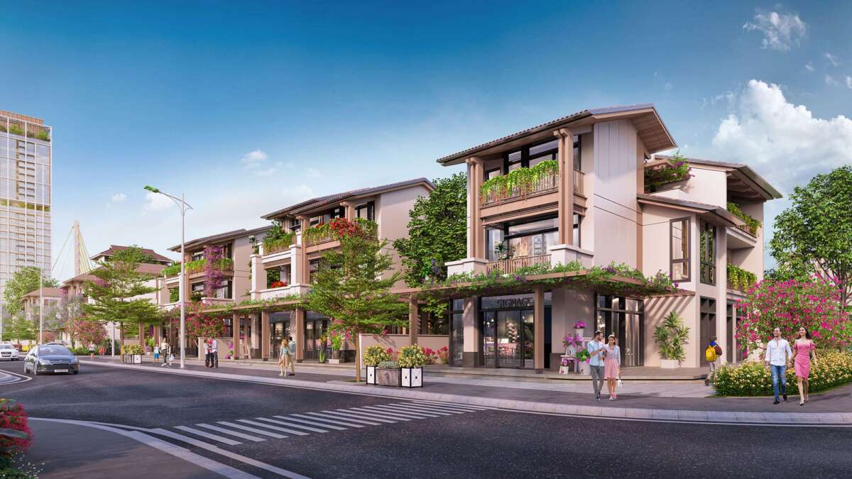 Hình ảnh phối cảnh sản phẩm shophouse và biệt thự tại Sun Cosmo Residence Trần Thị Lý