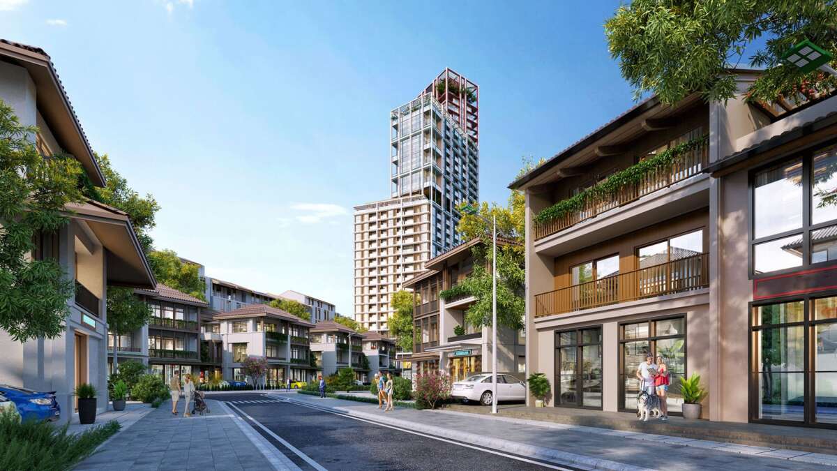 Hình ảnh phối cảnh sản phẩm shophouse và biệt thự tại Sun Cosmo Residence Trần Thị Lý