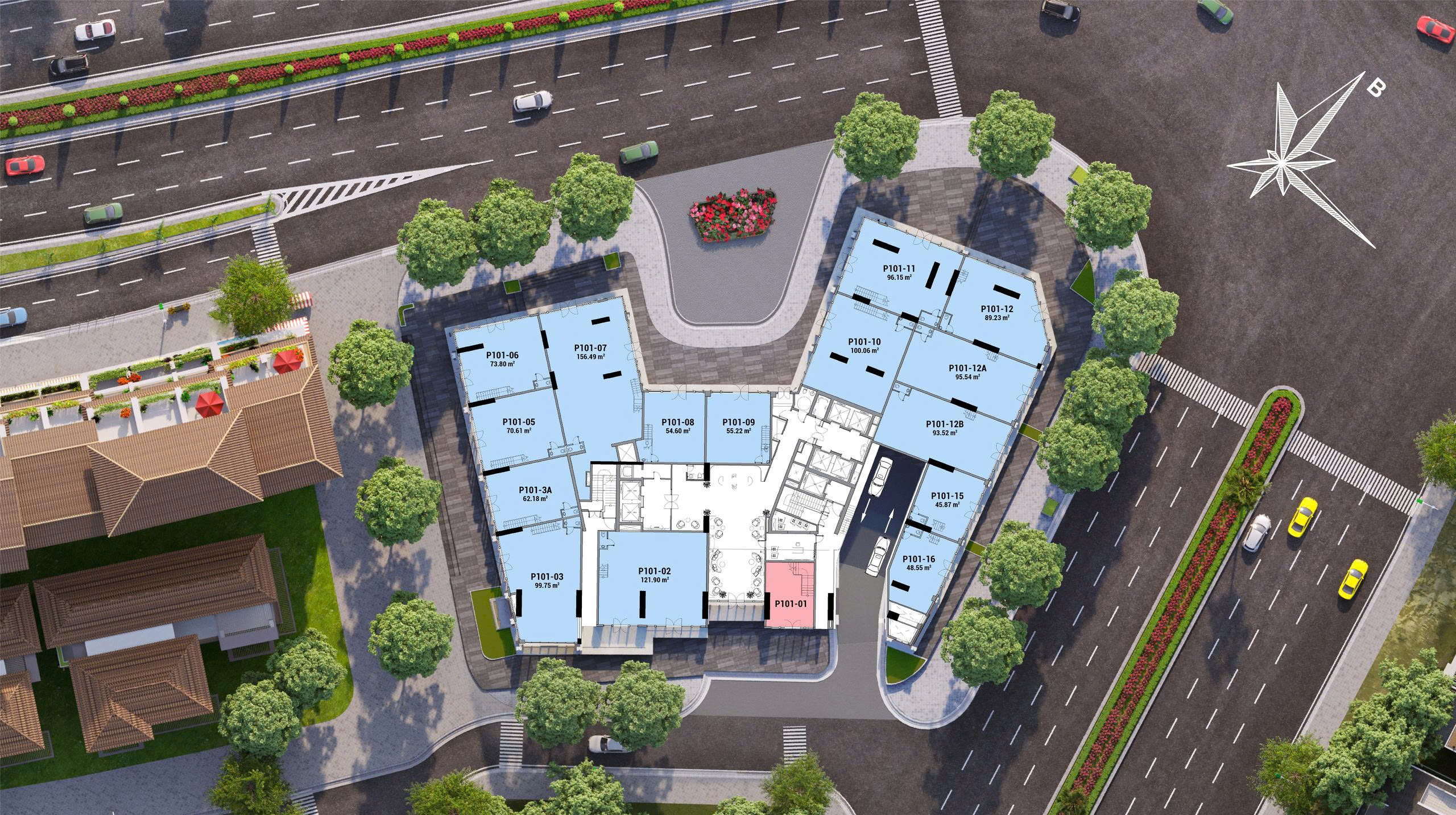 Quy hoạch và kiến trúc Shophouse khối đế - Sun Cosmo Residence Đà Nẵng