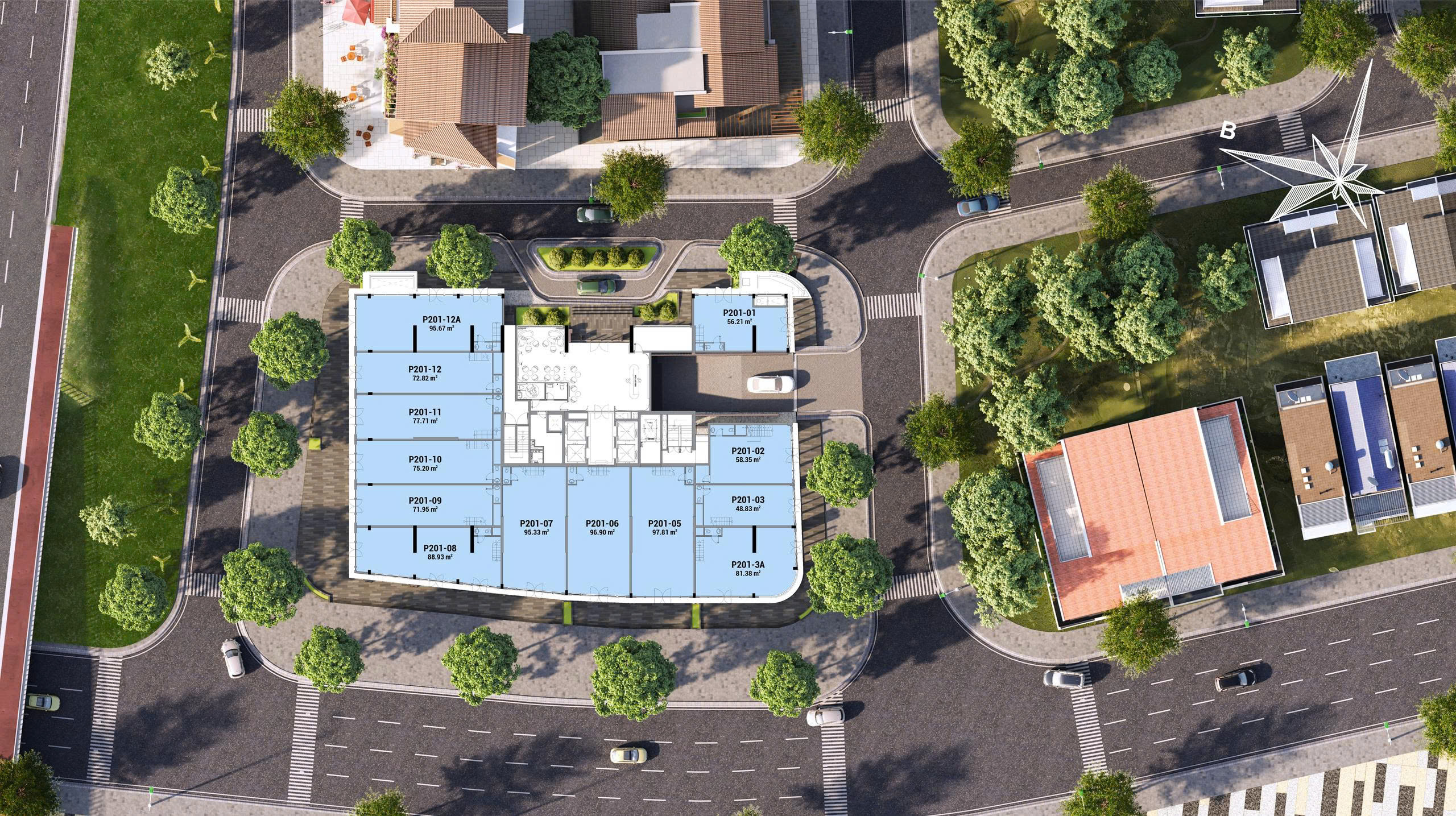 Quy hoạch và kiến trúc Shophouse khối đế - Sun Cosmo Residence Đà Nẵng