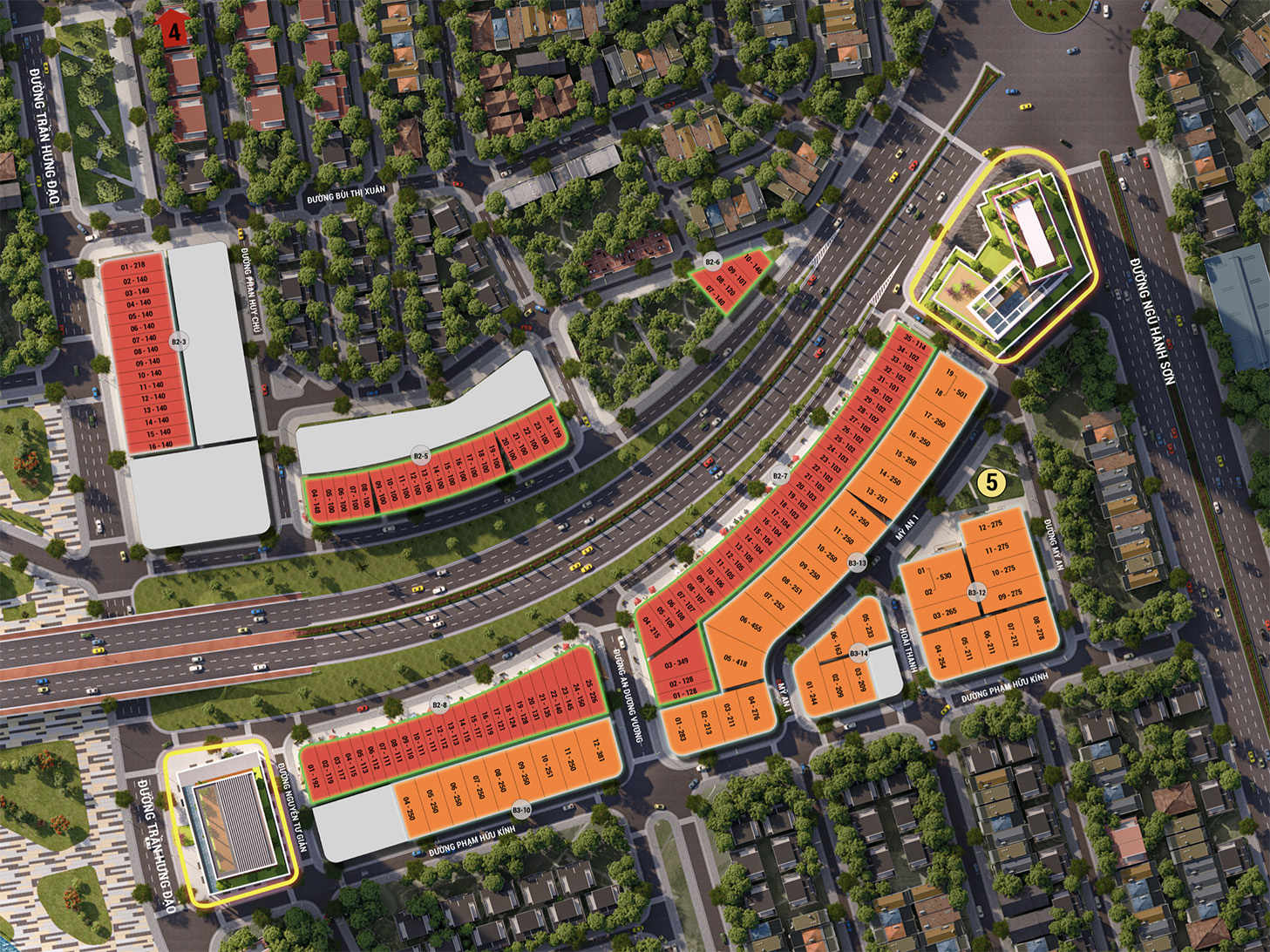 Mặt bằng rõ lô số Sun Cosmo Residence Đà Nẵng