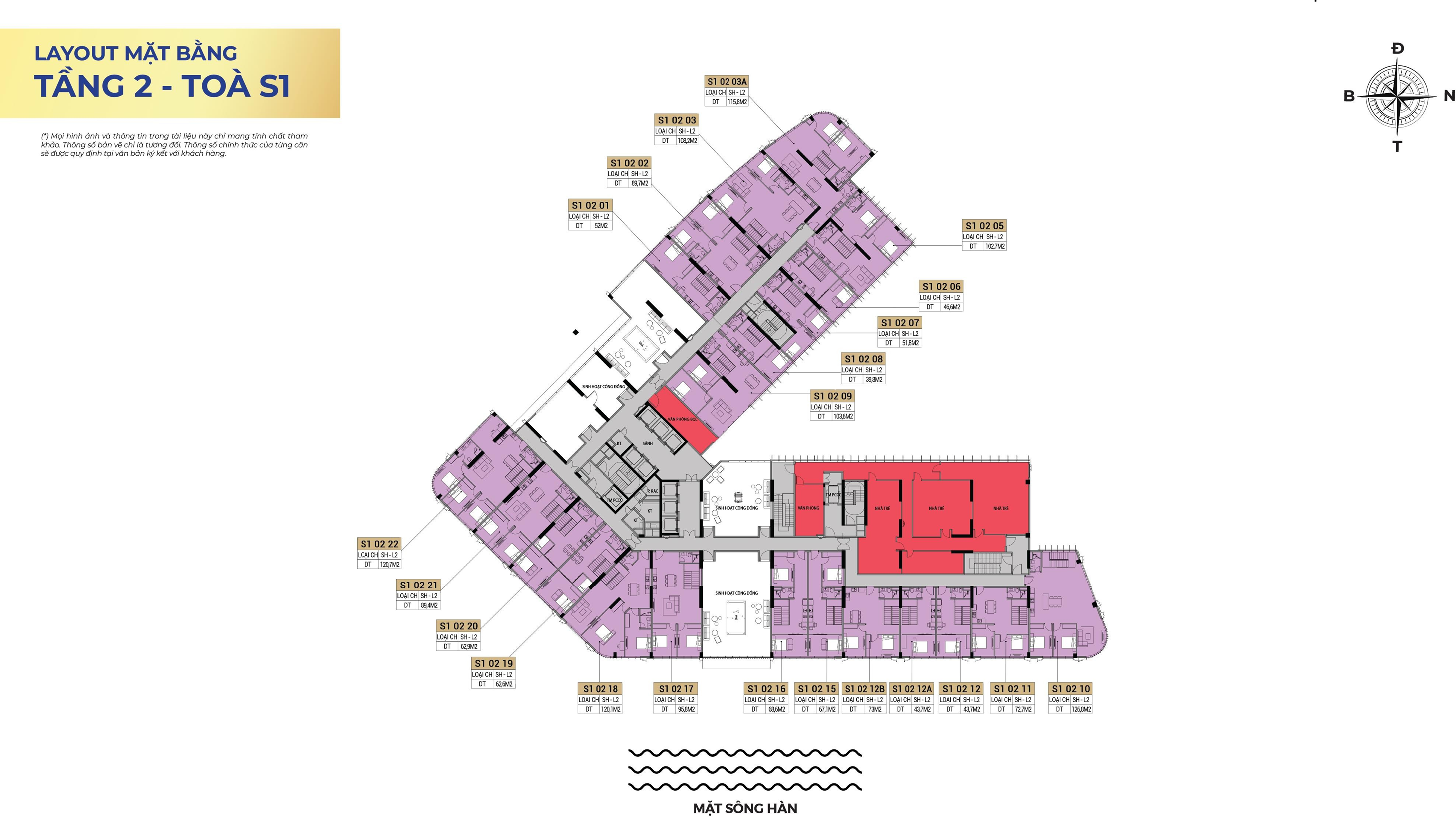 Layout mặt bằng dự án Tòa S1