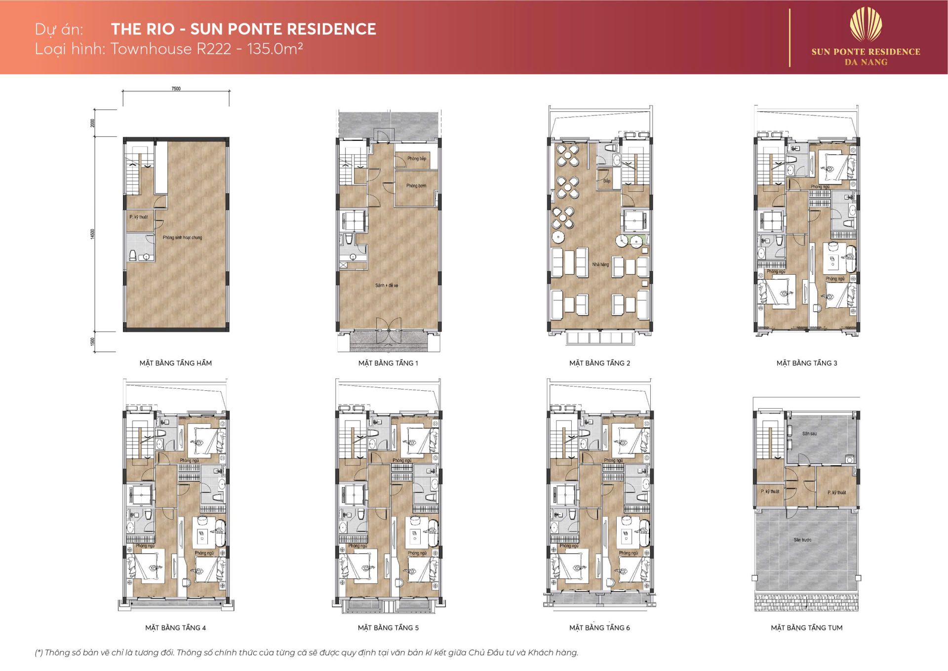 Mặt bằng Townhouse 135m2