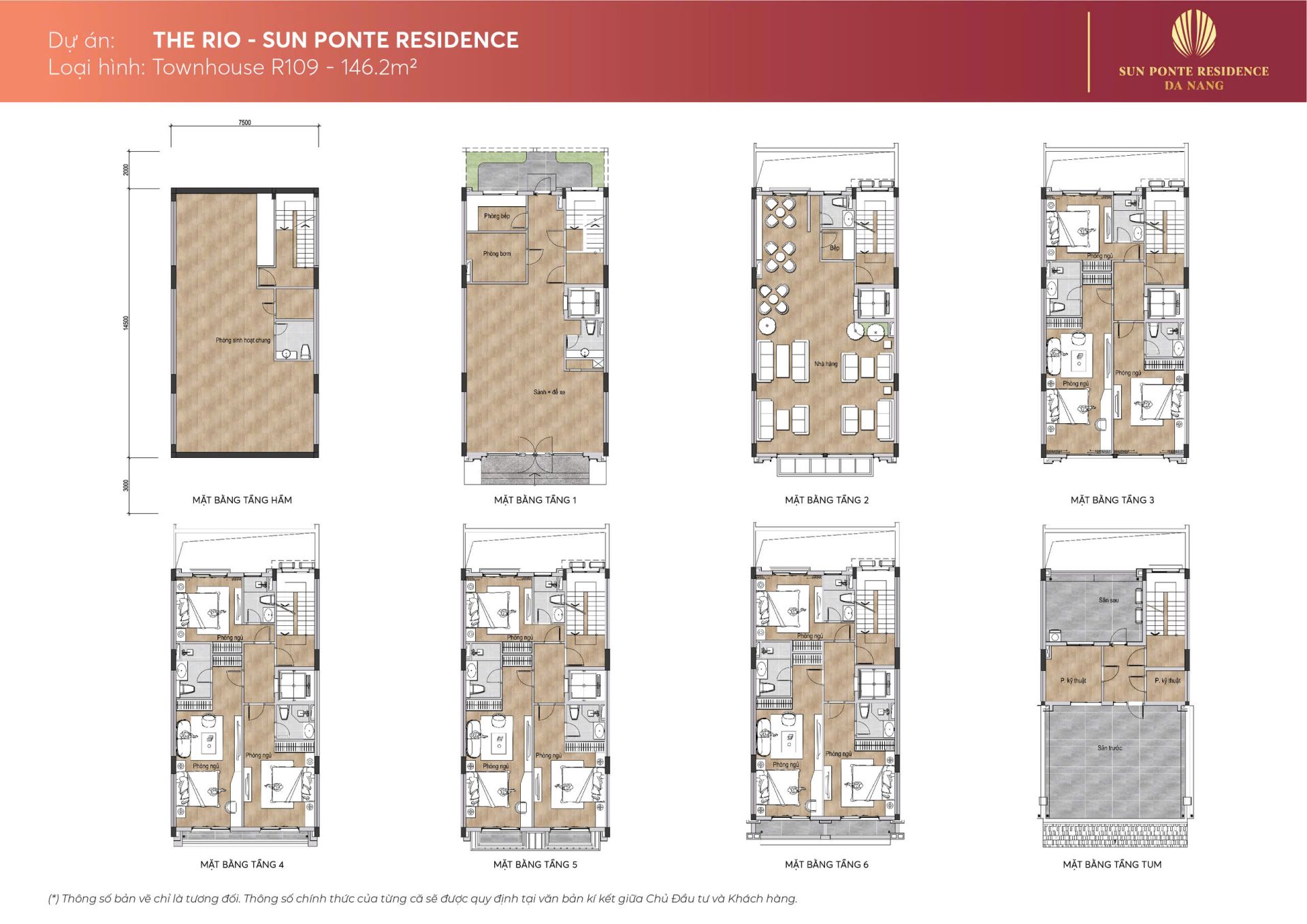 Mặt bằng Townhouse 146m2
